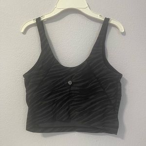 Lululemon Align Tank Top Size 4 Zebra Print Black